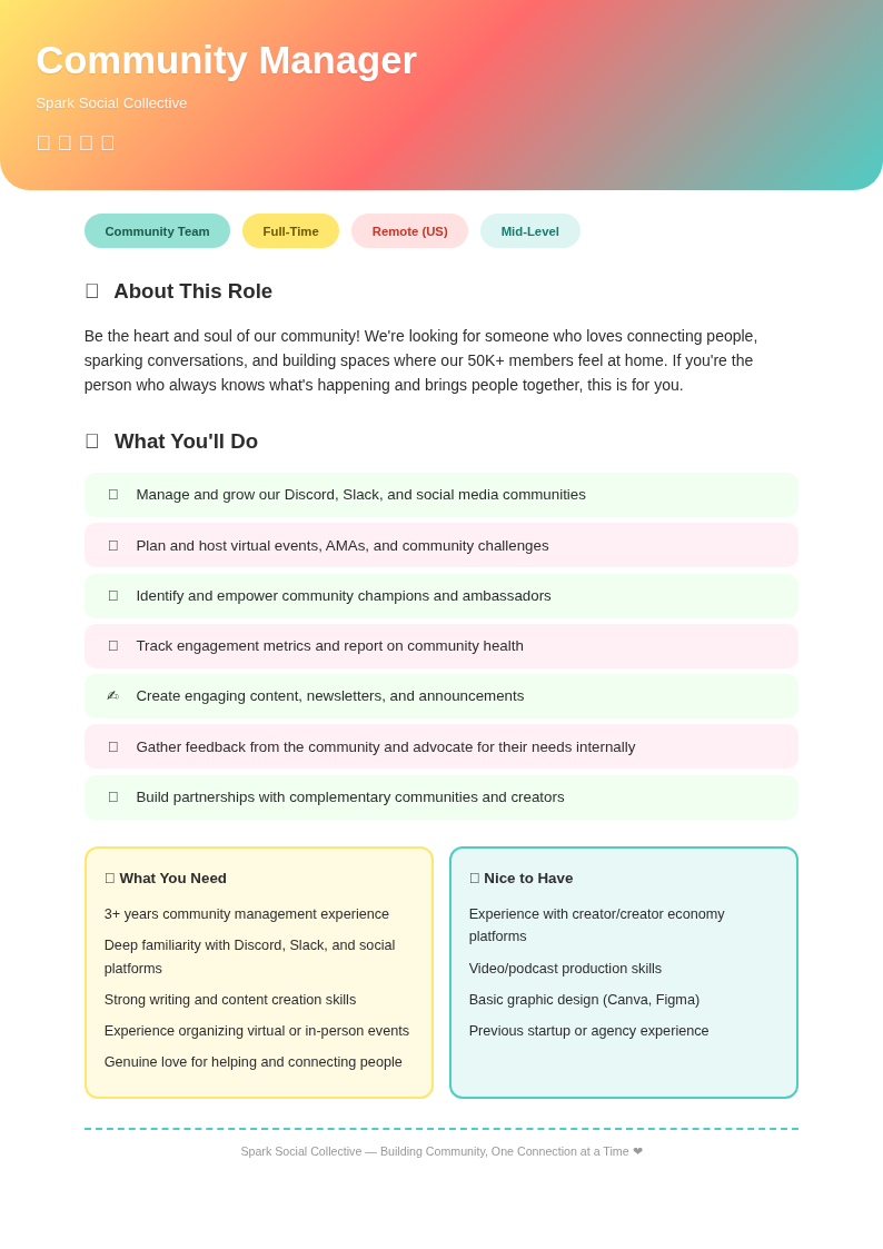 Playful colorful job description